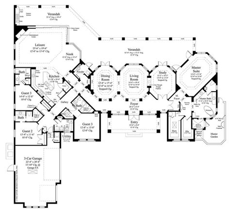 Mediterranean Style House Plan 4 Beds 45 Baths 4030 Sqft Plan 930