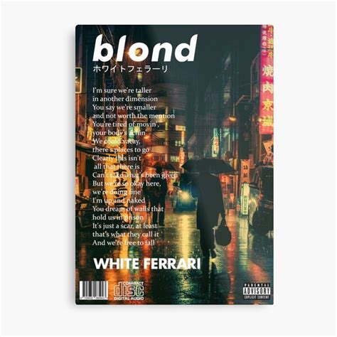 Frank Ocean Blonde Poster Metal Print For Sale By Pilowtek Redbubble