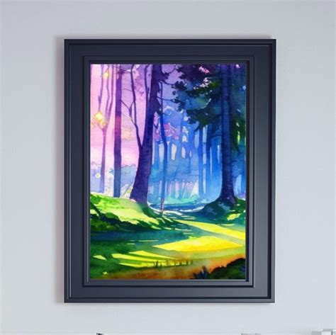 Enchanted Forest Wall Art Watercolor Prints Instant Etsy