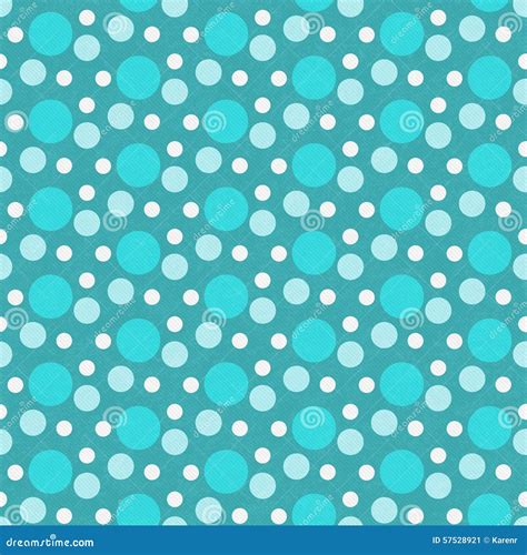 Teal And White Polka Dot Tile Pattern Repeat Background Stock