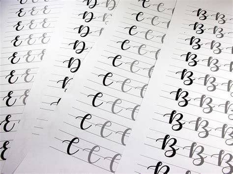 Brush Lettering Practice Sheets Lowercase Alphabet