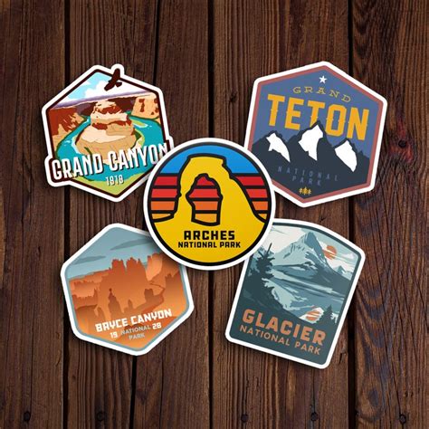 Us National Parks Vinyl Stickers Set 10 Pack Yellowstone Etsy