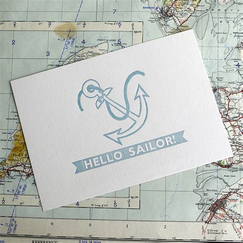 Hello Sailor Nautical Letterpress Print By Print For Love