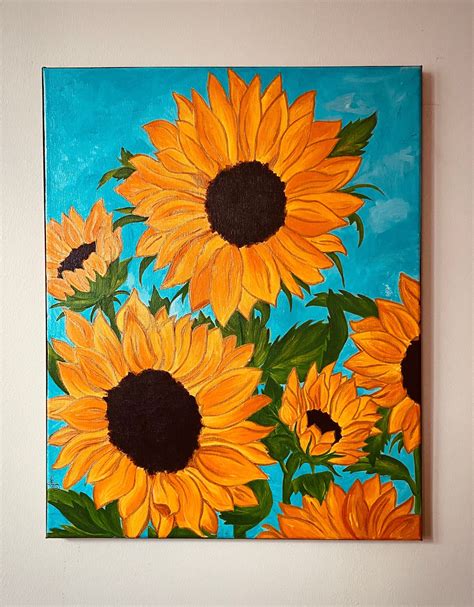Acrylic Painting Ideas Sunflowers Sunflower
