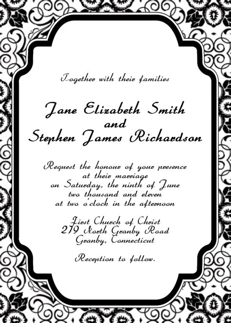 printable wedding invitation templates hohmannnt