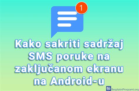 Kako sakriti sadržaj SMS poruke na zaključanom ekranu na Android u