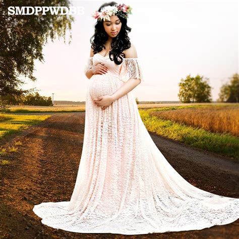New 2022 Lace Top Maternity Photography Props Dresses For Pregnant