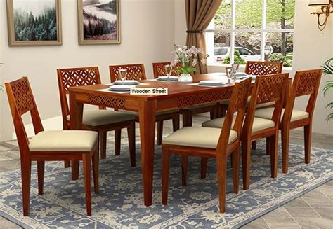 Included but not pictured is an extra leaf and table pad. 8 Seater Dining Table Set: Buy 8 Seater Dining Set Online ...