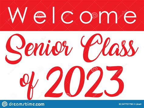 Red Welcome Senior Class Of 2023 Stock Vector Illustration Of