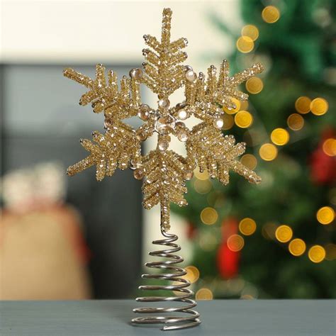 Christmas Snowflake Handmade Gold Tree Topper By Dibor
