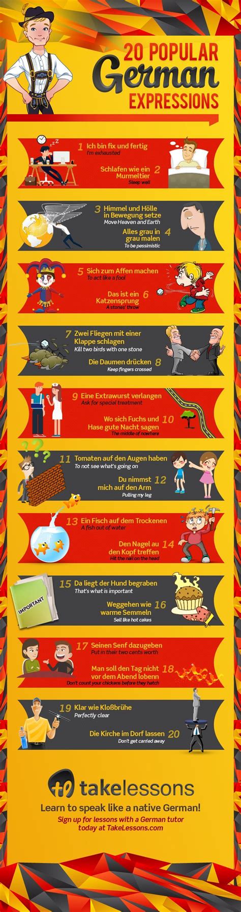 20 Popular German Expressions And What They Mean Infographic