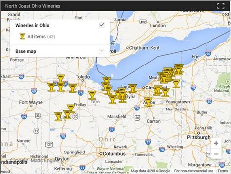 Wineries In Ohio Map Tourist Map Of English