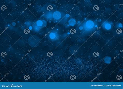 Blue Pretty Shining Glitter Lights Defocused Bokeh Abstract Background
