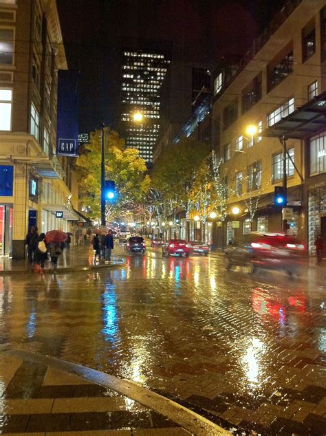 Seattle Downtown In The Rain But Of Course Seattle Rain Sleepless