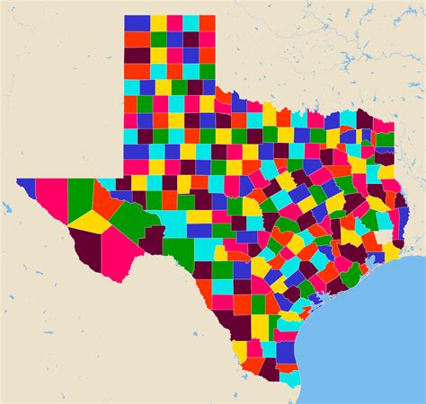 Texas Map Original Counties