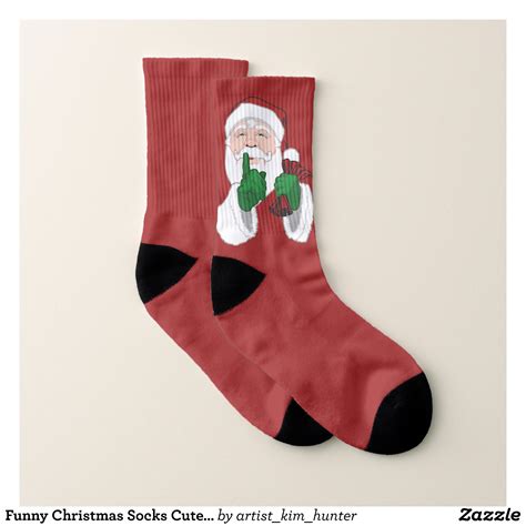 Funny Christmas Socks Cute Santa Socks Customize Fancy Customizable