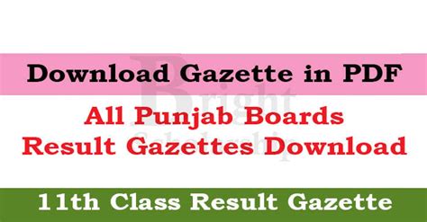 Download 11th Class Result Gazette 2023 Pdf All Punjab Boards