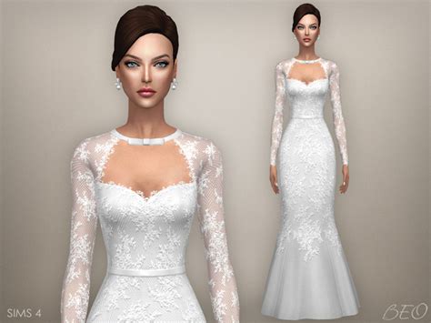 Sims 4 Ccs The Best Wedding Dress Tatiana By Beo Sims