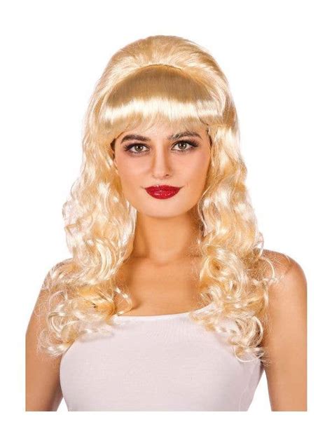Blonde Beehive Costume Wig Womens Long Curly Blonde Beehive Wig