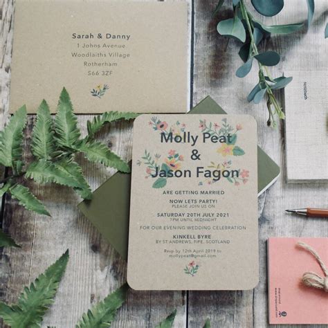 Floral Tri Fold Wedding Invitation By Paper And Inc