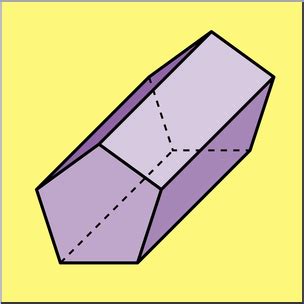 It is a type of heptahedron with 7 faces, 15 edges, and 10 vertices. Clip Art: 3D Solids: Pentagonal Prism Color I abcteach.com ...