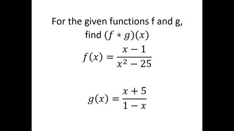 For The Given Function F And G Find F G X Youtube