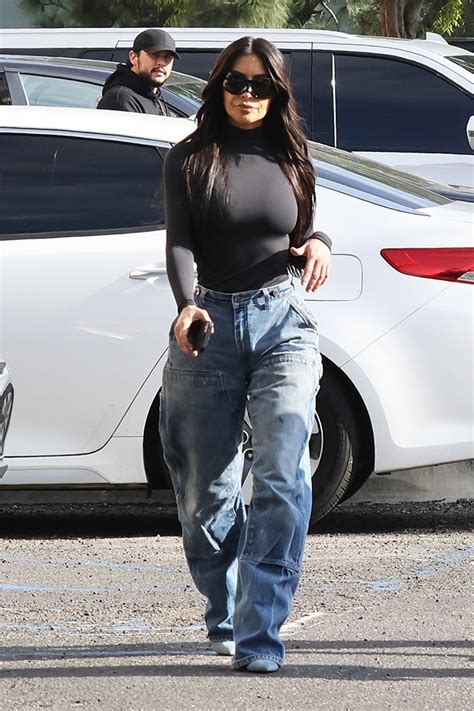 Kim Kardashian In Baggy Jeans For Saint Wests Basketball Game Photos