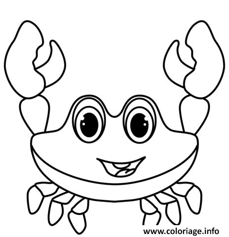 Coloriage Crabe Joyeux Maternelle JeColorie Com
