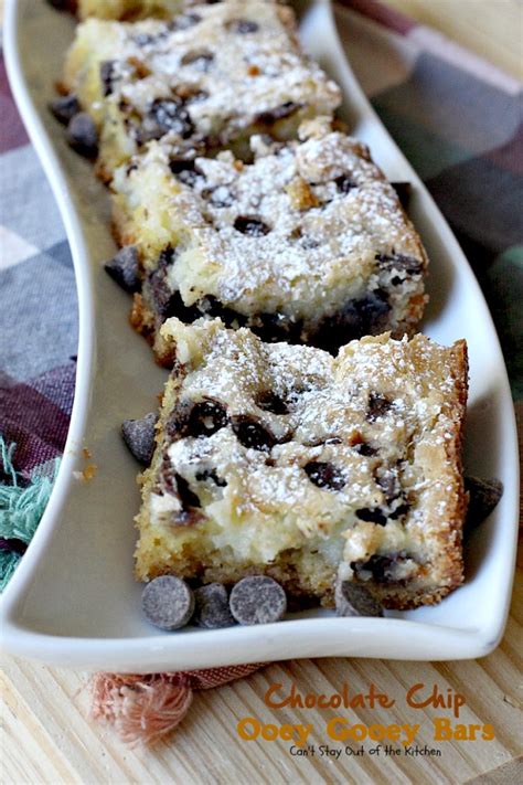 Chocolate Chip Ooey Gooey Bars Cant Stay Out Of The Kitchen