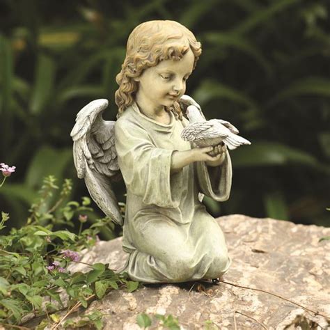 Buy Napco 18569 Kneeling Angel With Dove Garden Statue Online At Lowest