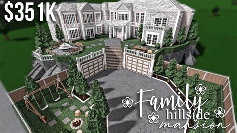 🖤 6 Bloxburg Fashionable Hillside Household Mansion Home Construct 2022