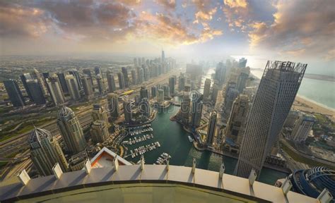 Dubai Marina At Sunset United Arab Emirates Stock Image Image Of