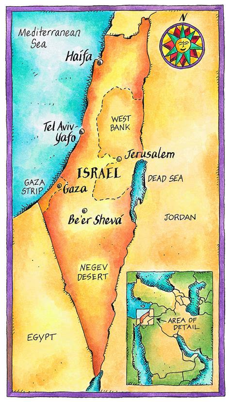 Map Of Israel By Jennifer Thermes