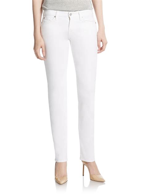 Lyst 7 For All Mankind Kimmie Straight Leg Jeans In White