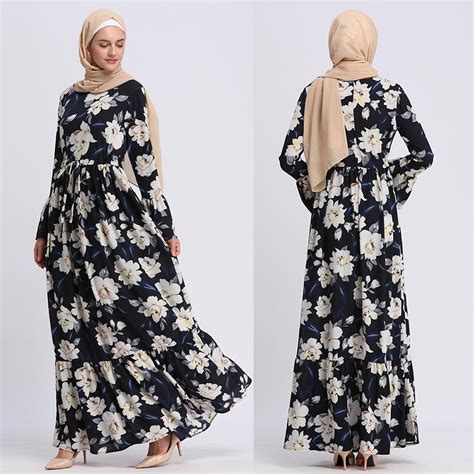aominuo dl muslim women long maxi dress robe abaya islamic flower dubai cardigan ramadan buy at