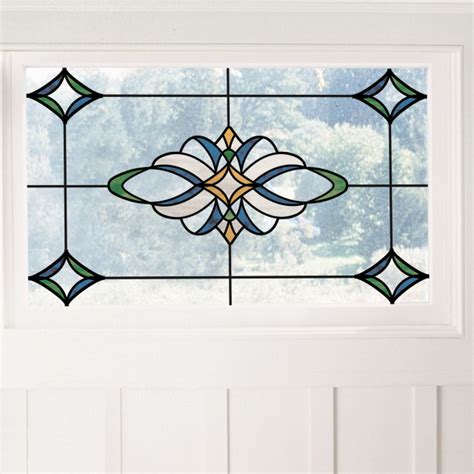 Blue Meridan Stained Glass Decal Set Of 2 Victorian