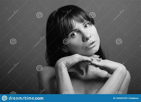 Empathetic Caring Flirty Emotion Woman Portrait Stock Image Image Of