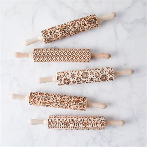 Pottery Avenue Embossed Rolling Pin 10 Inch 5 Styles Embossed