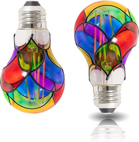 A60 Stained Glass Light Bulbs Valucky Tiffany Style Bulb 110v 6w