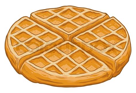 Delicious Waffle Illustration Stock Vector Colourbox