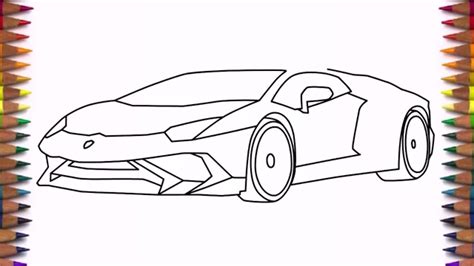 How To Draw A Car Lamborghini Aventador Lp 750 4 Step By Step Youtube