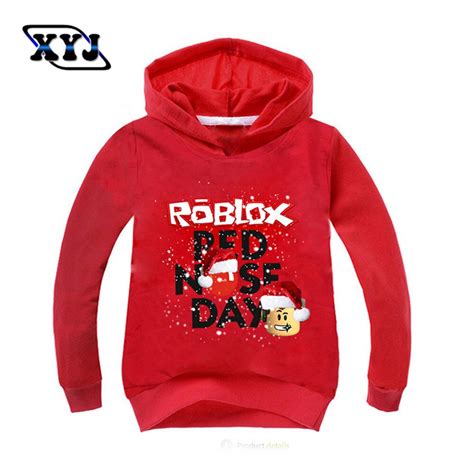 2018 Kinderen Roblox Shirt Met Kerst Hoed Print Lente Shirt Voor