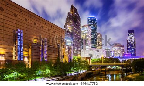 Houston Texas Downtown Cityscape Night Stock Photo Edit Now 444617752