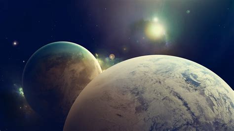 1360x768 Resolution Two Planets 3d Wallpaper Space Planet Digital