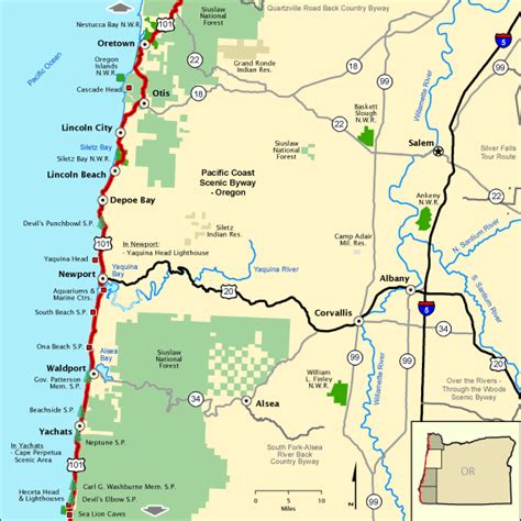 Pacific Coast Scenic Byway Oregon Lower Northern Section America