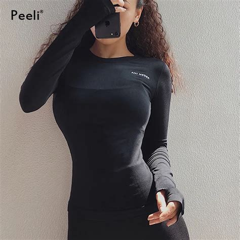 long sleeve yoga sport top fitness shirts shop the nation