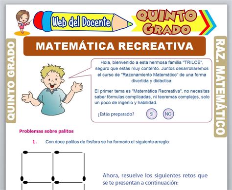 Matemática Recreativa Para Quinto Grado De Primaria Web Del Docente