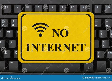 No Internet Message On A Sign On A Computer Keyboard Stock Illustration