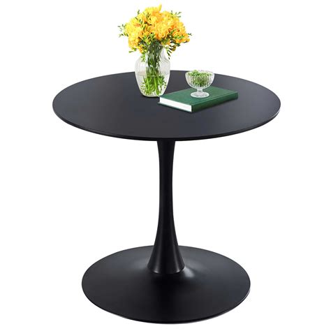 Enyopro Modern Black Dining Table Breakfast Nook Dining Table Mid