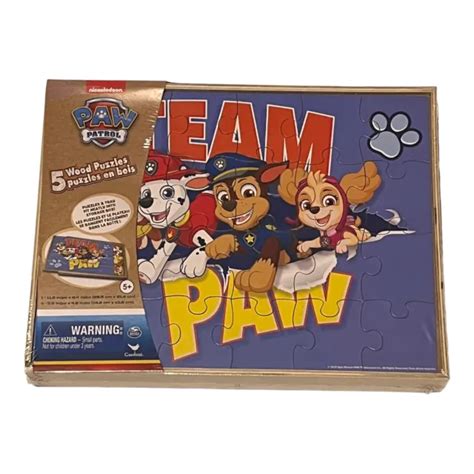 Nickelodeon Paw Patrol Puzzle Set Of 5 Wood Puzzles 639 Picclick